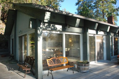 View of corner windows from deck